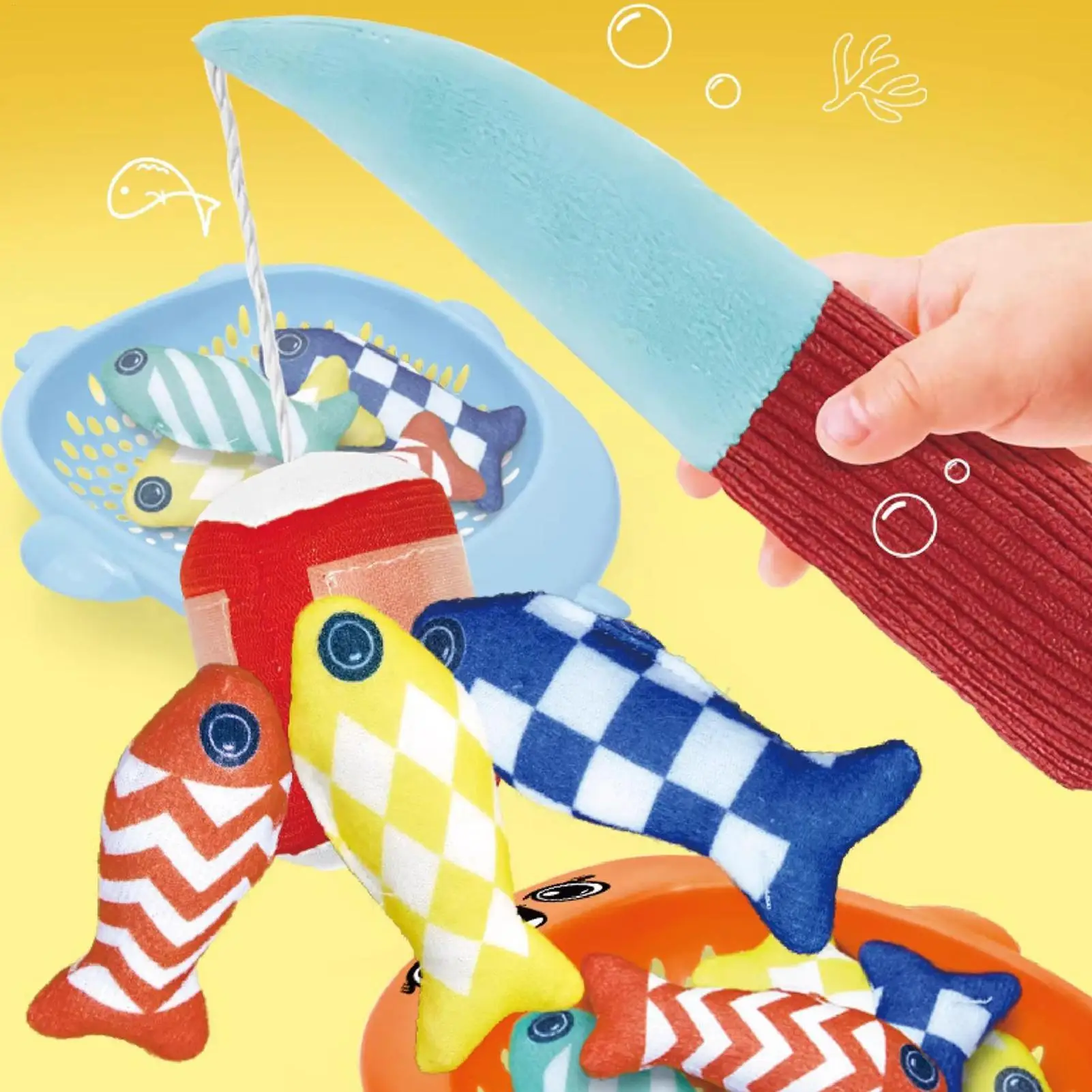 Cloth Fishing Game For Kids Safe Interactive Washable Matching Puzzle Sorting Learning Kids Sensory Toys For Prechoolers