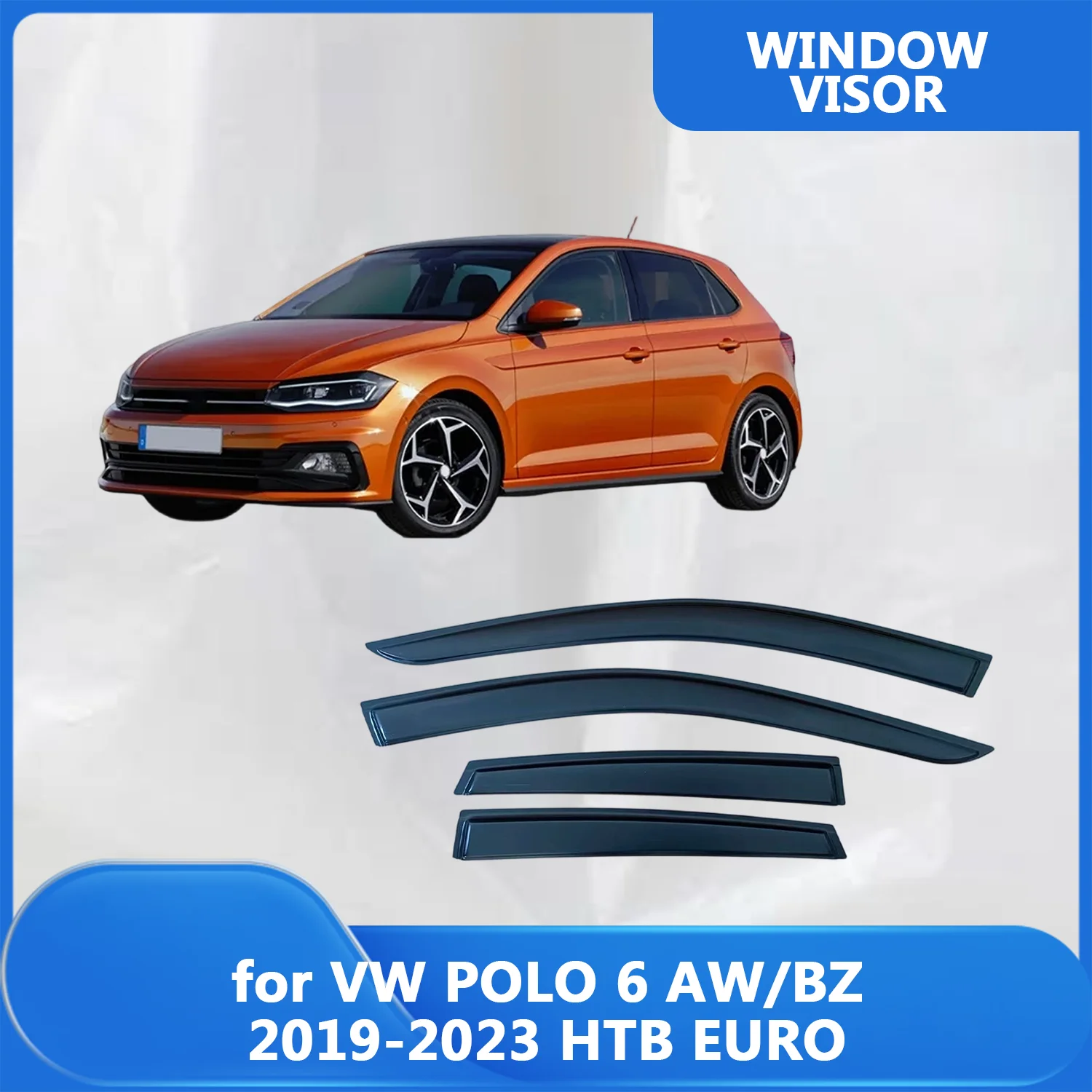 

Оконный козырек для VW POLO 6 2019-2023, хэтчбек, дефлекторы ветра, защита от дождя, дверной козырек, вентиляционные шторы, внешняя часть вентилятора