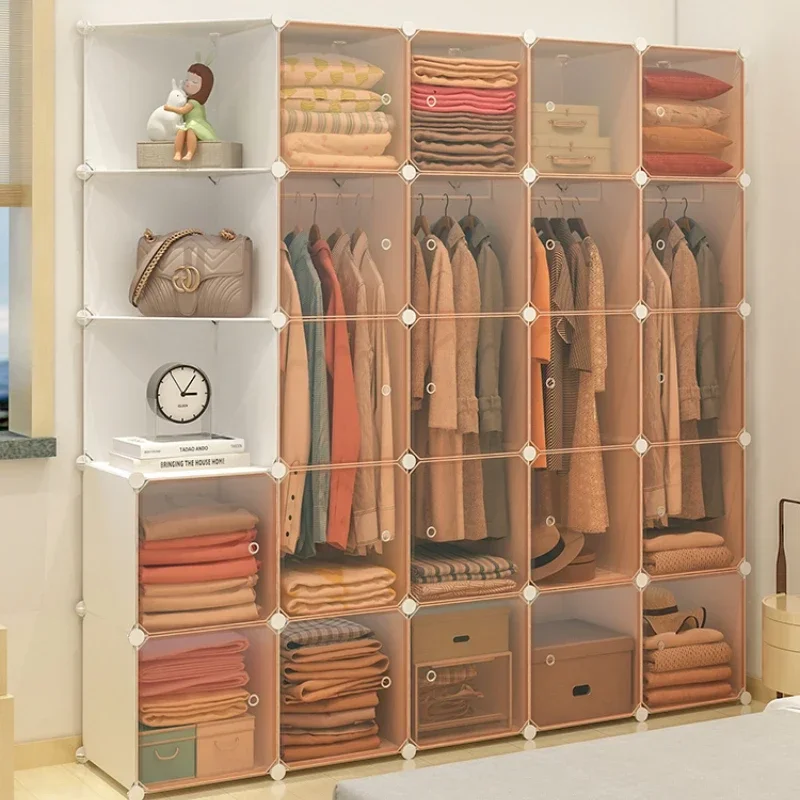 Cosmetica Kleding Scandinavische kasten Slaapkamerpartities Hanger Display Opbergkasten Kast Kunststof vestidores Huismeubilair