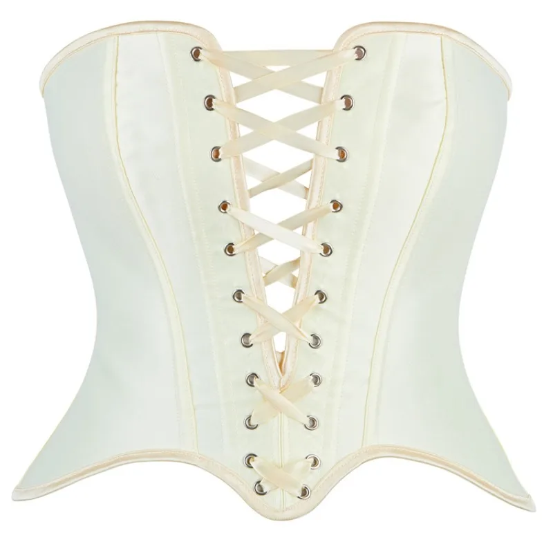 

Victorian Elegant Satin Overbust Corset Bustiers Lingerie Women's Fishbone Waist Trainer Body Shaper Tops