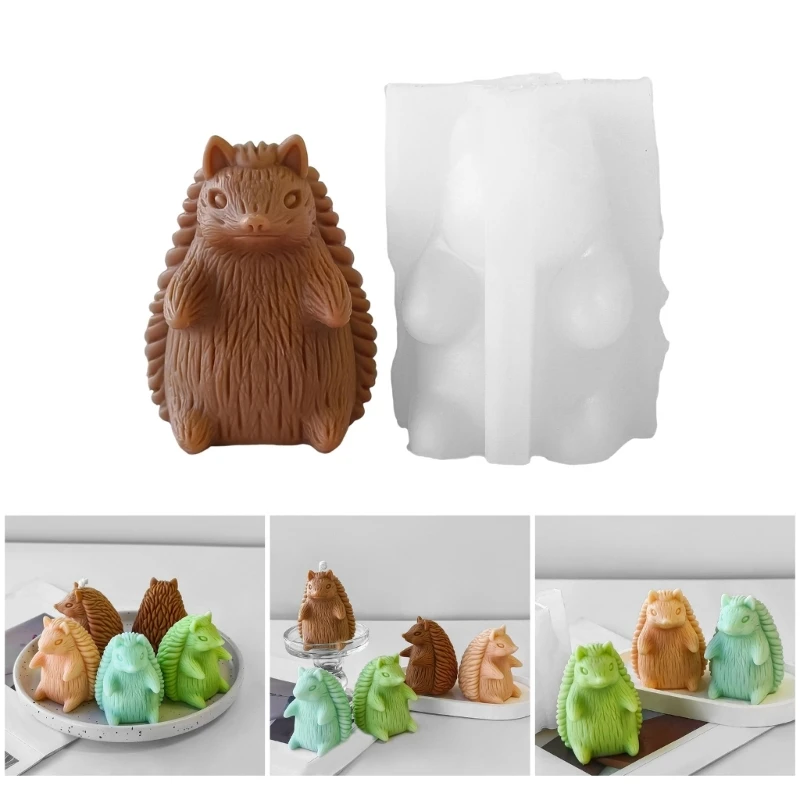 

652F Fashionable Hedgehog Shaped Candlestick Sturdy Silicone Mould for Resin and Art Craft Supplies Home Decoration Mould