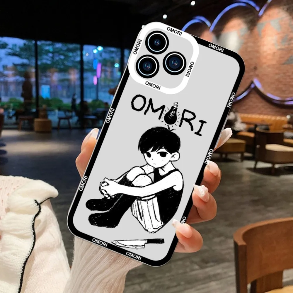 Cute Cartoon Omori Game Phone Case For iPhone 11 12 Mini 13 14 15Pro Max Transparent Shell