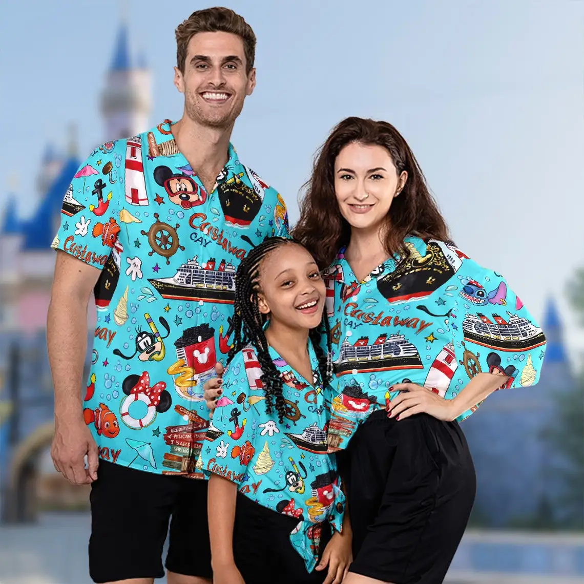 

Disneyland Castaway Cay Cruise Trip Aloha Hawaiian Shirt Fashion Summer Short Sleeve Shirt Disney Mickey Beach Vacation Shirt