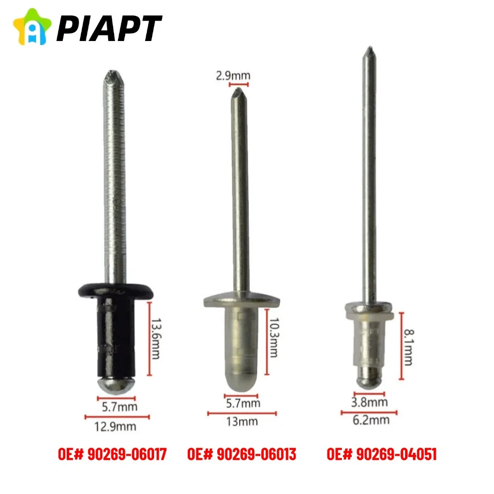 

20 шт. OE # 90269-06013 90269-06017 90269-04051 Алюминиевый зажим заклепки заполнения заднего бампера для Lexus Toyota