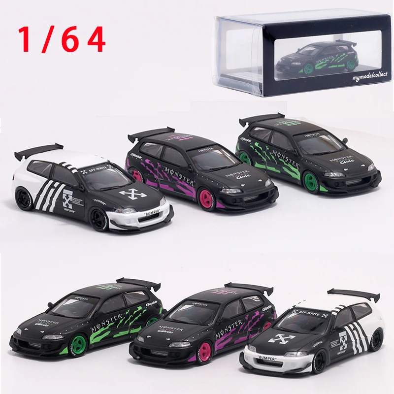 Diecast 1:64 Scale Honda CIVIC Type R Model Car Civic EG6 Alloy Finished Car Model Collection Gift Toys in Stock Original Box