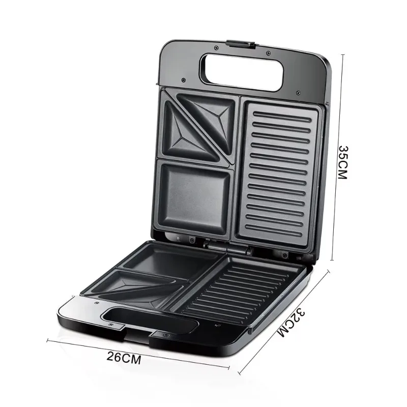 Multifunctional bread sandwich maker 3 pieces fixed fried steak sandwich with eggs 1400w new design  1400W