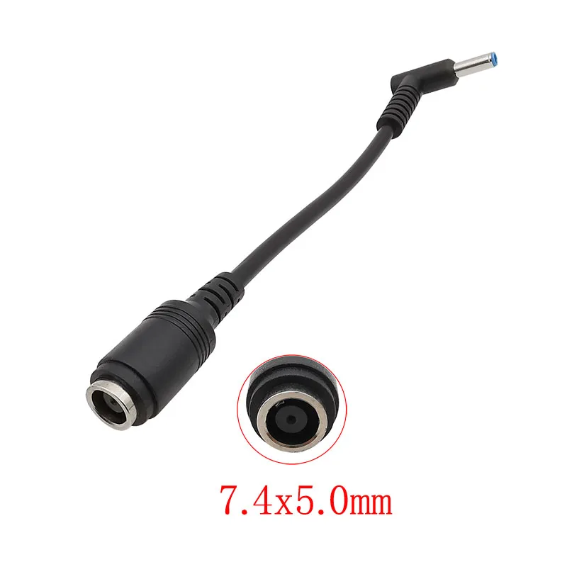 Adaptateur d'alimentation CC 7.4x5.0mm Jack femelle vers 4.5x3.0mm avec broche mâle, connecteur de câble d'alimentation pour ordinateur portable HP, charge, 1 pièce