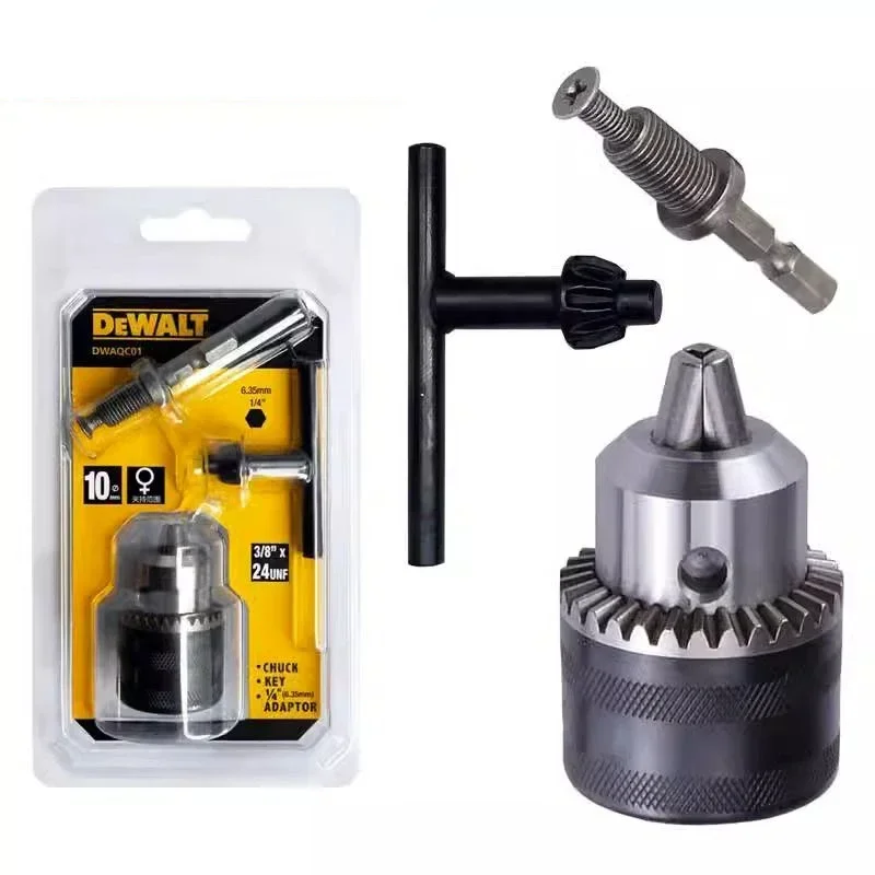 Dewalt Metal Chuck Converter for Power Tool, chave de fenda elétrica para broca, Max 10mm Shank, 1/4 "Hex com biela