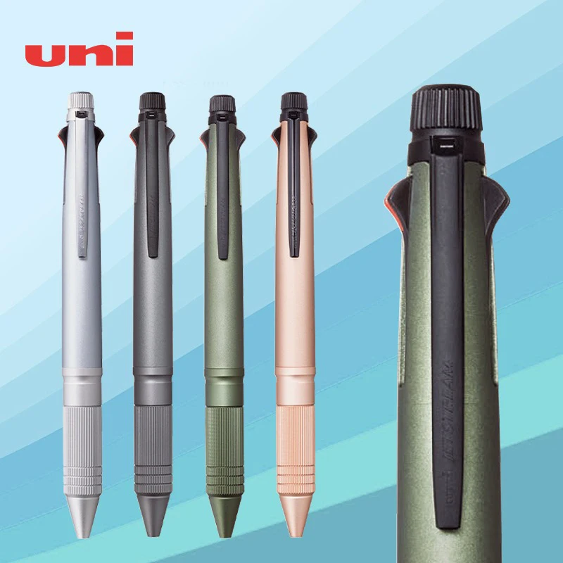 Uni ปากกาลูกลื่น4 + 1/ดินสอกดเชิงกล0.5มม. เปลี่ยนได้แกนเครื่องเขียนญี่ปุ่นแบบแห้งเร็วอุปกรณ์อุปกรณ์สำหรับโรงเรียน