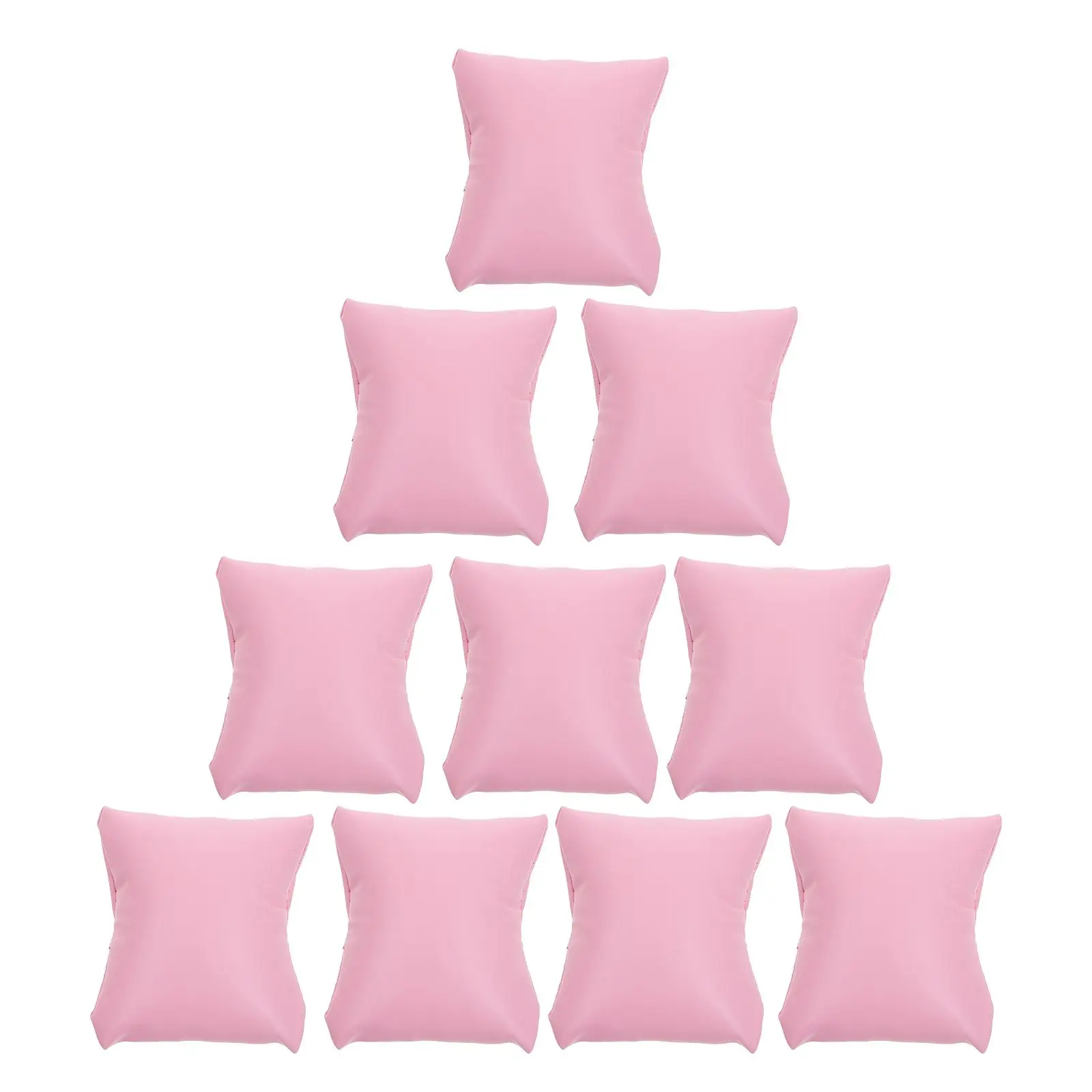 

10pcs Pink PU Watch Pillows Small Stuffed Square Cushion Jewelry Display Pillow Bracelet Bangle Organizer for Jewelry Box
