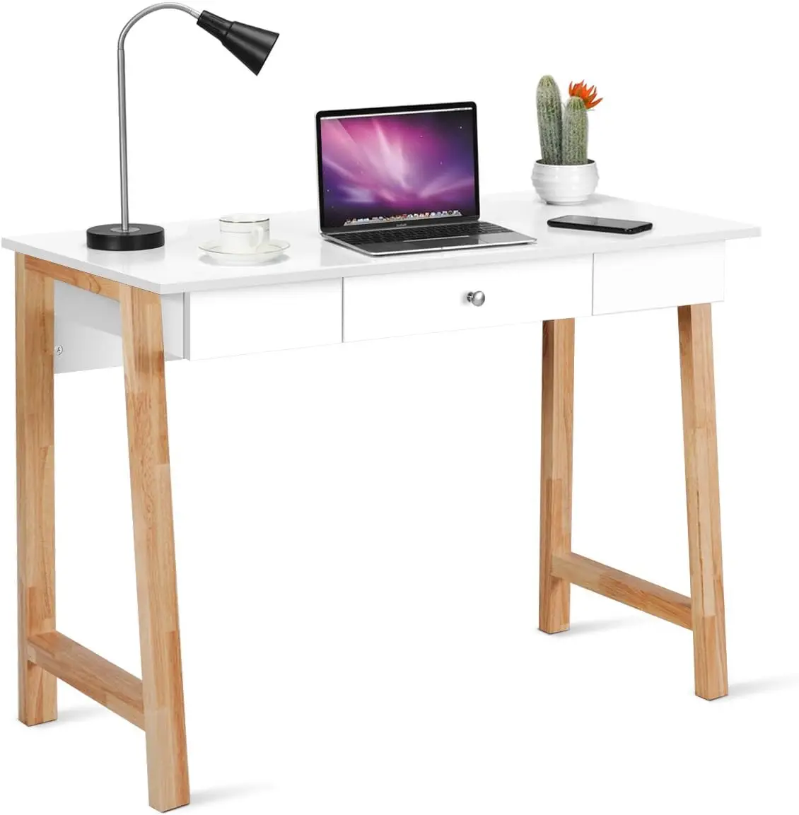 

Computer Desk with Storage Drawers, Makeup Vanity Table, Writing Study Desk for Home Office, Dressing Table