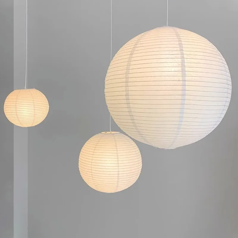 

Wabi Sabi Pendant Light Japanese Rice Paper LED Round Chandelier Living Room Dining Room Bedroom Study Cafe Tea Room Home Decor