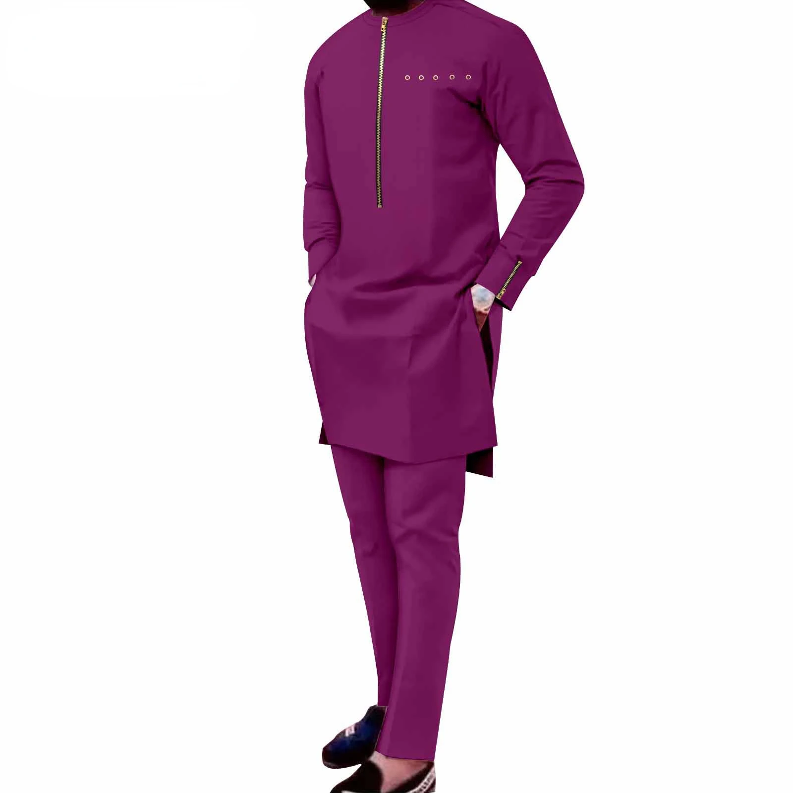 The New 2024 Stylish Casual African Ethnic Men\'s Two-piece Suit Clothes for Men Mens Clothes Moletom Masculino