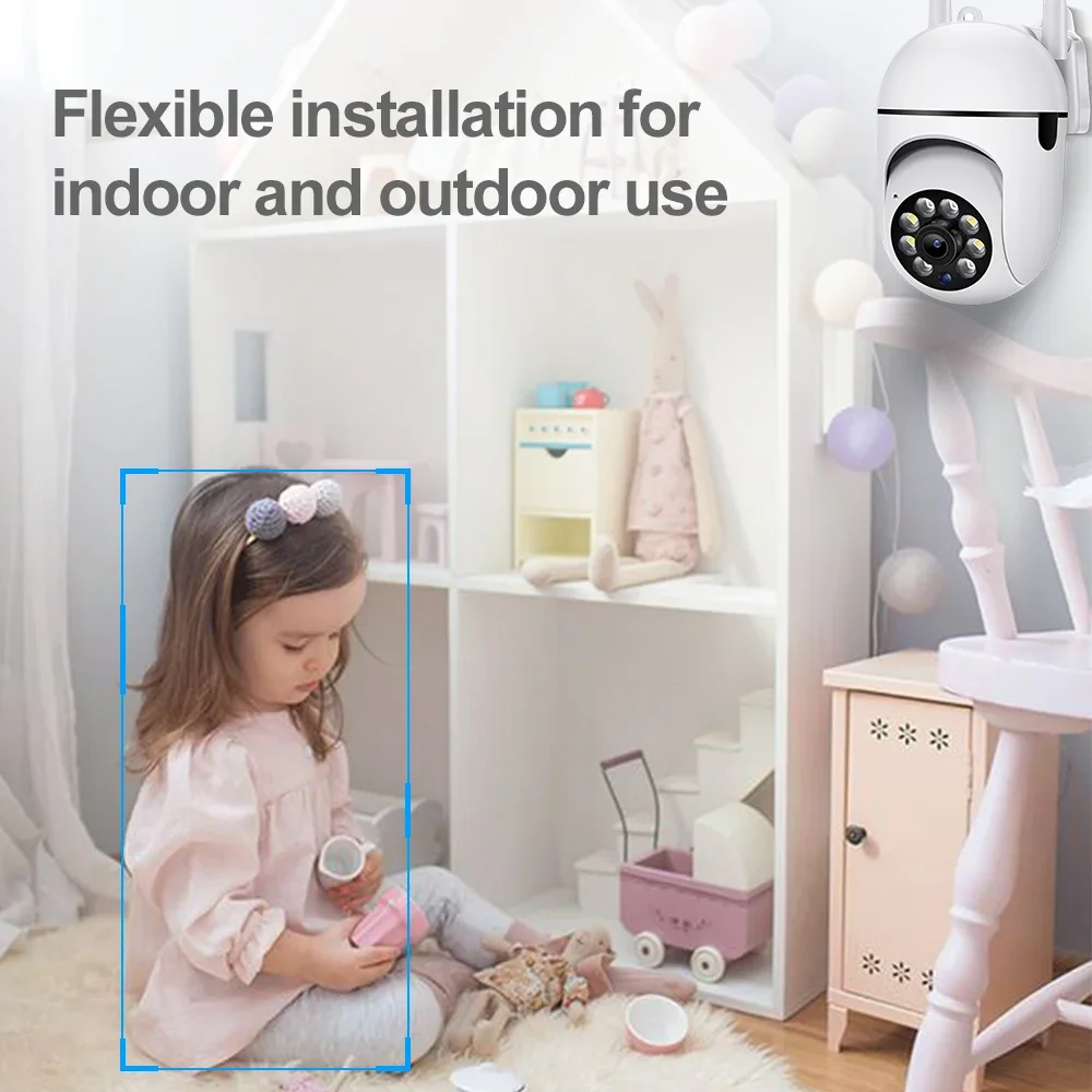 كاميرا A7 IP ذكية في الهواء الطلق أمن الوطن WIFI CCTV مراقبة مع رؤية ليلية ملونة لاسلكية HD 2-Way Audio 1080P