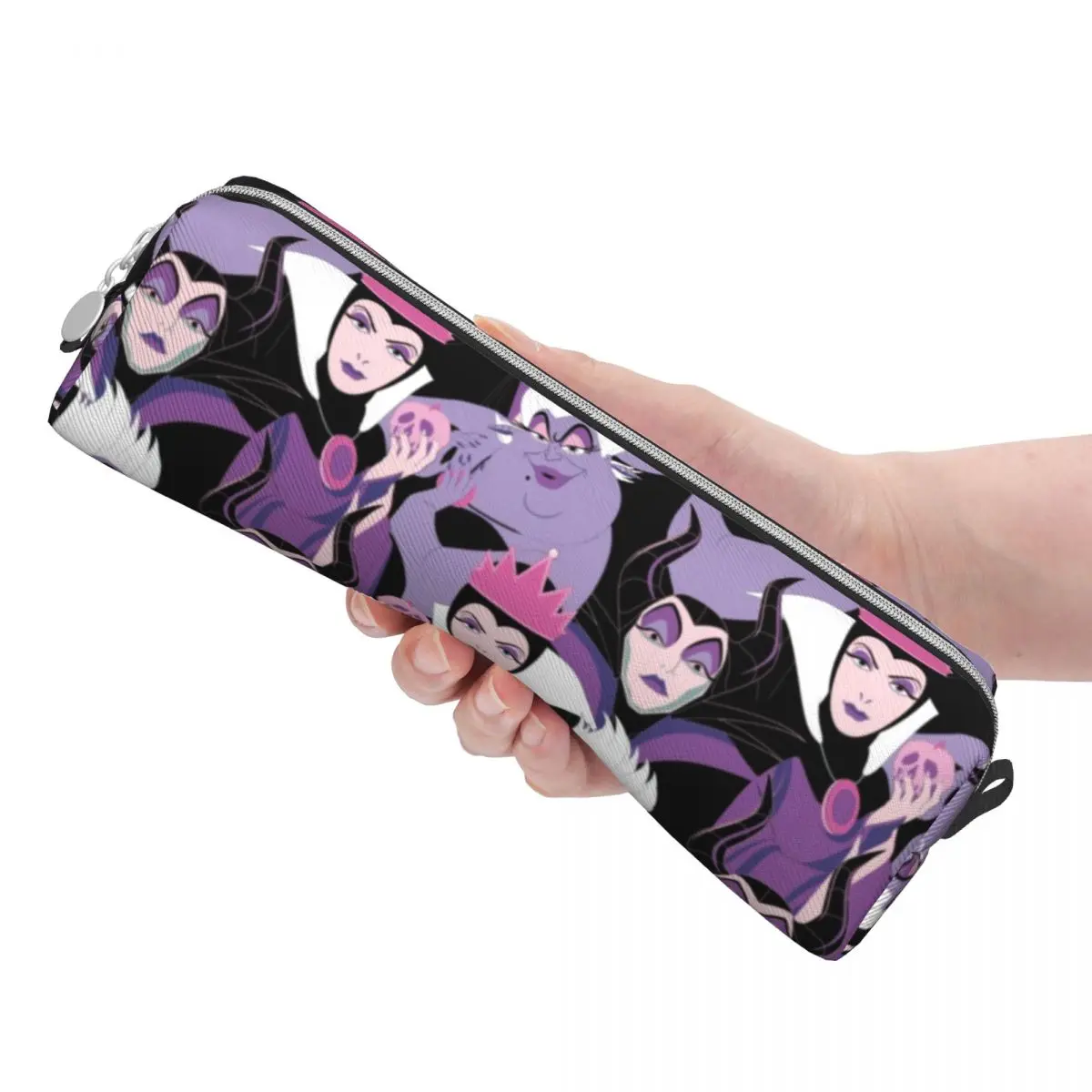 Villains Cartoon Queen Of Hearts Pencil Cases Evil Quee Maleficent Pencilcases Pen Holder for Student Capacity Pencil Bag