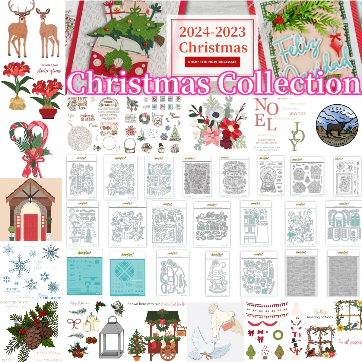 

Christmas House Deer Cookies 2024 New Clear Stamps Cutting Die stencil hot foil and Wax Stamper for DIY Making Card Scrapbook