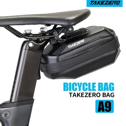 TAKEZERO A9 EVA Hard Shell Tail Bag for Bicycles, Saddle Bag for Mountain Bikes and Road Bikes, Cycling Equipment Accessory