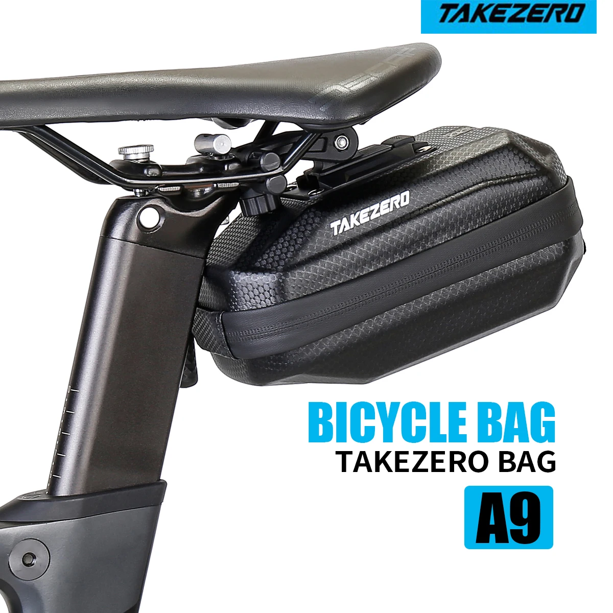 TAKEZERO A9 EVA Hard Shell Tail Bag for Bicycles, Saddle Bag for Mountain Bikes and Road Bikes, Cycling Equipment Accessory