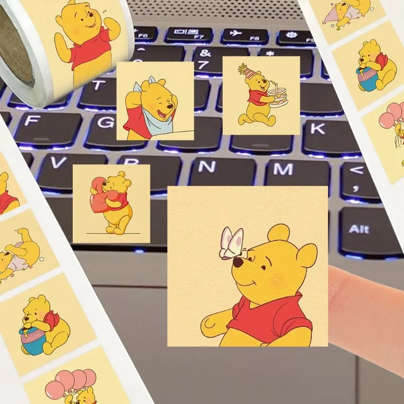 Popular Winnie The Pooh Super Cute Cartoon Waterproof Roll Sticker Desktop Bedroom Wall Mobile Phone Case Water Cup DIY Sticker