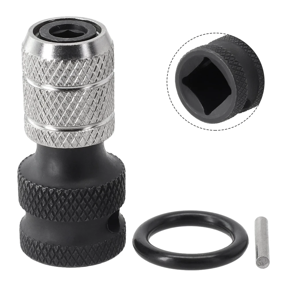 Hex Socket Adapter, 1/2 inch Drive to 1/4 inch Hex, Quick Release Design, Steel, Wear Resistant, Elegant Appearance