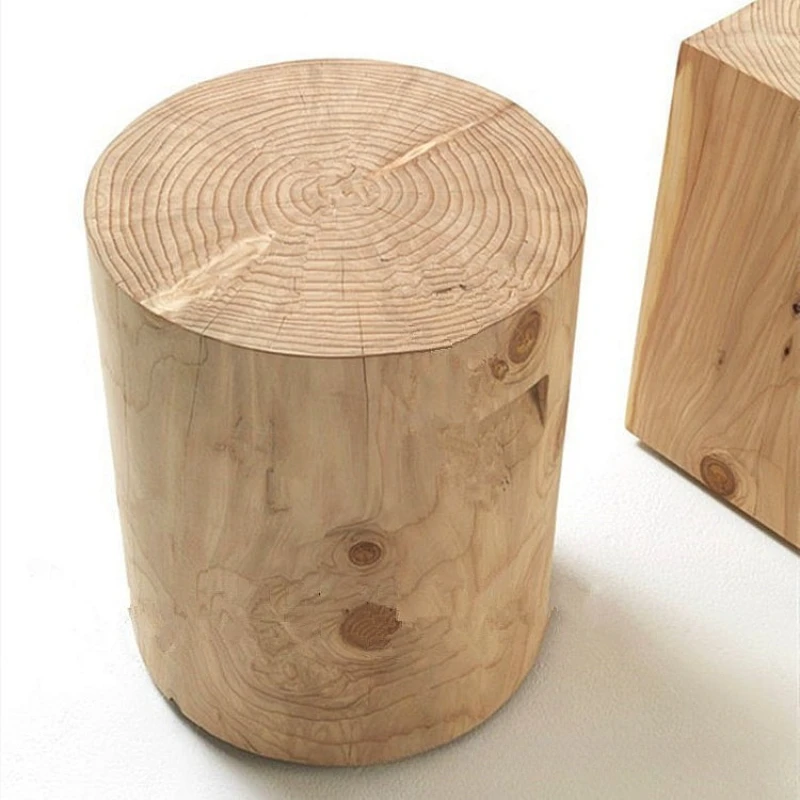 Home Living Room Coffee Tables Retro Solid Wood Stump Sitting Stools Coffee Tables Creative Nordic Furniture ChaJi JT40C