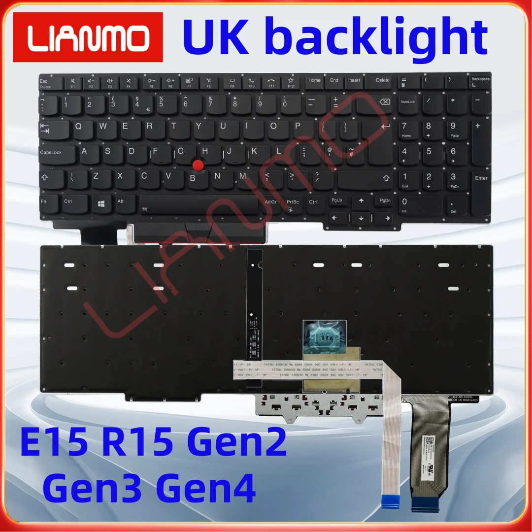 US/UK/Russian/French/Spanish/Italy notebook Keyboard Suitable for Lenovo Thinkpad E15 R15 Gen2 Gen3 Gen4 Backlit keyboard