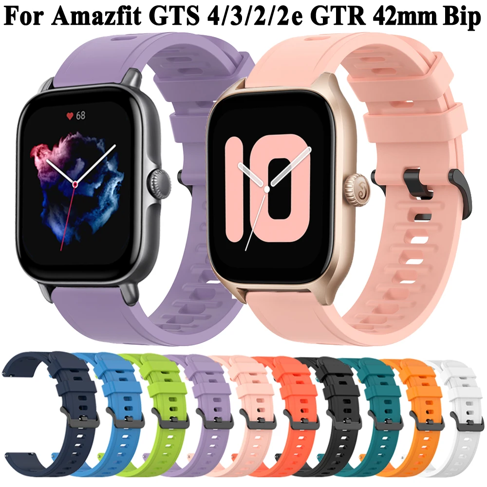 Ремешок сменный для Amazfit GTS 4 20 мм, силиконовый браслет для женщин GTS 4 Mini/2/2e/Bip U 3 Pro, аксессуары для наручных часов