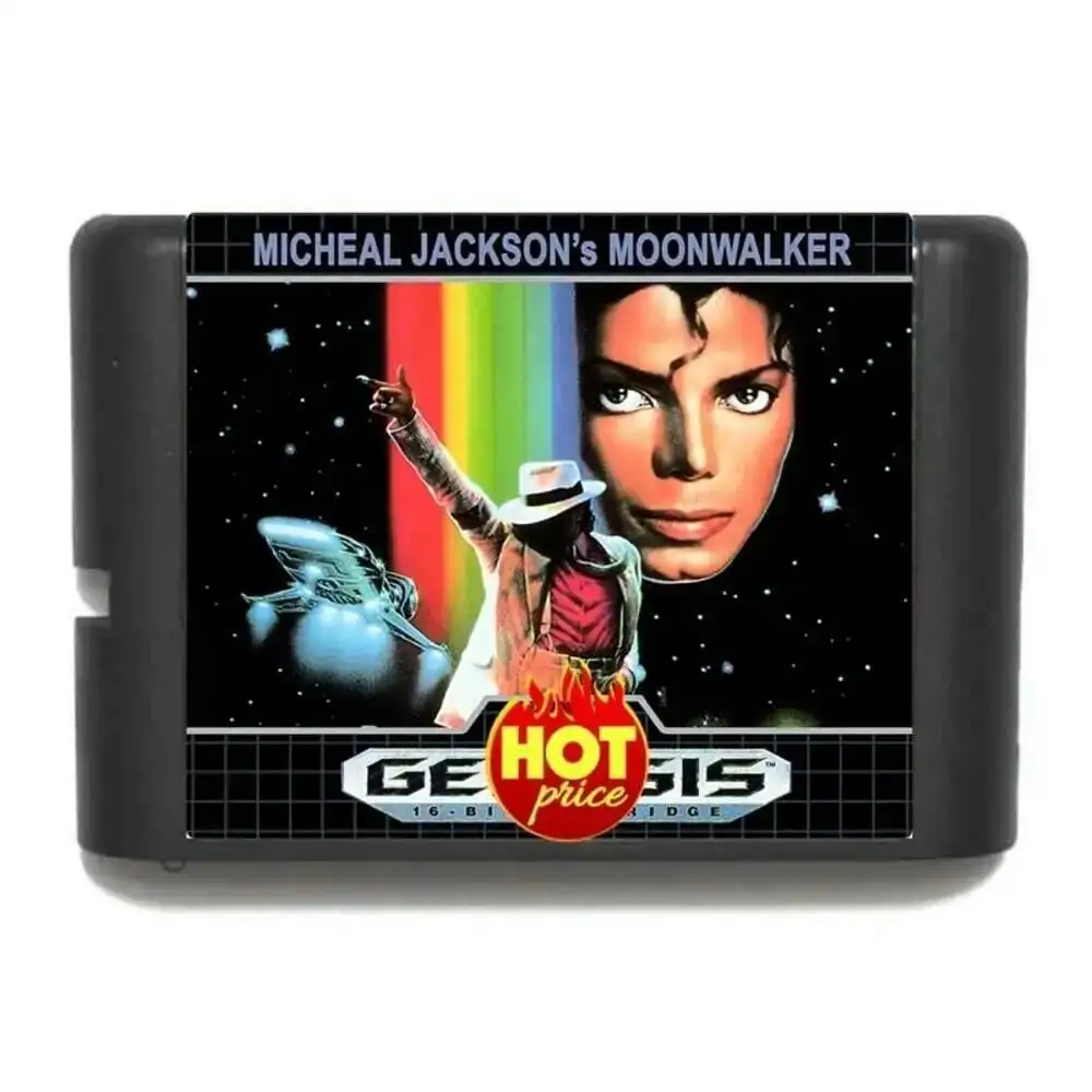 Novo Lançamento Cartão de Jogo Moonwalker 16bit MD para Sega Mega Drive para Genesis