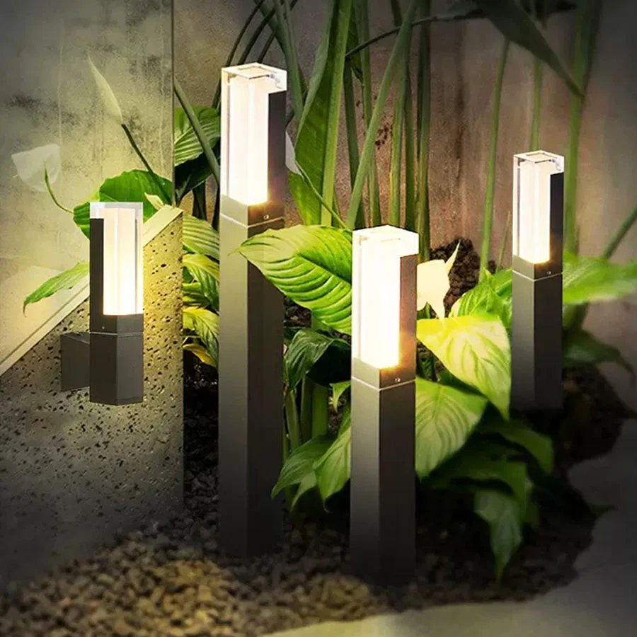 Imagem -02 - Lâmpada Led ao ar Livre com Sensor de Movimento Pir Lâmpada de Gramado Impermeável Alumínio Pillar Light Garden Path Landscape Bollard Light Ip65 10w