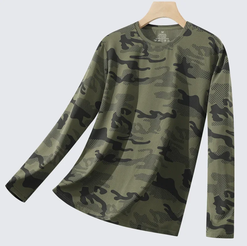 Tarnmuster bedruckte Herren-T-Shirts, Sommer, lässiges Herren-Oberteil, Laufen, Fitness, Herren-Langarmshirt, Outdoor-Mode, Herren-Sport-T-Shirt – Detail 11