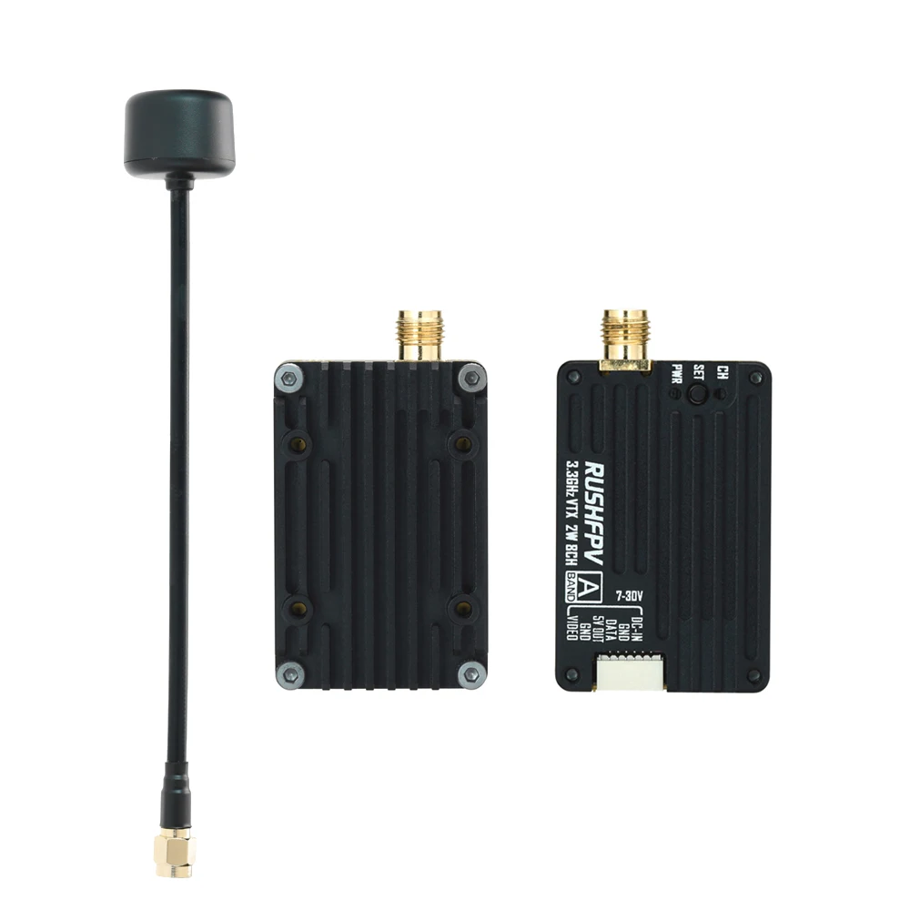 RushFpv 3.3G 2000mW 2W 8CH Vtx / VRx Audio Video FPV Transmitter / Receiver Recording Plate Antenna For RC Fpv Drone Multi-rotor