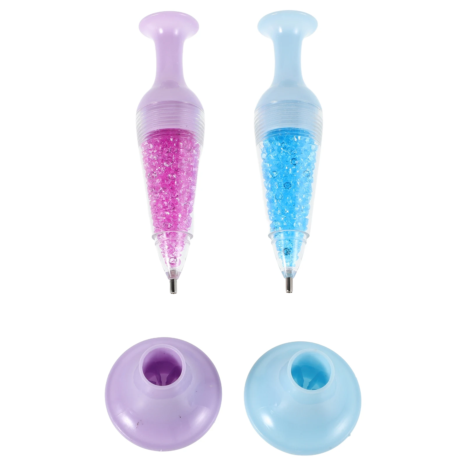 

2pcs Nail Tools Transparent Vase Shaped Diamond Pen Embroidery Cross Stitch Drilling Tool Manicure Craft