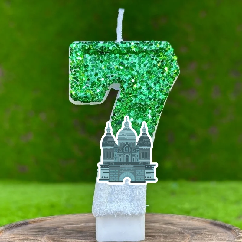 Cartoon Princess Castle Digital Candle Number 0-9 Kids Birthday Cake Decoration Supplies Anime Party Accessories Supplies