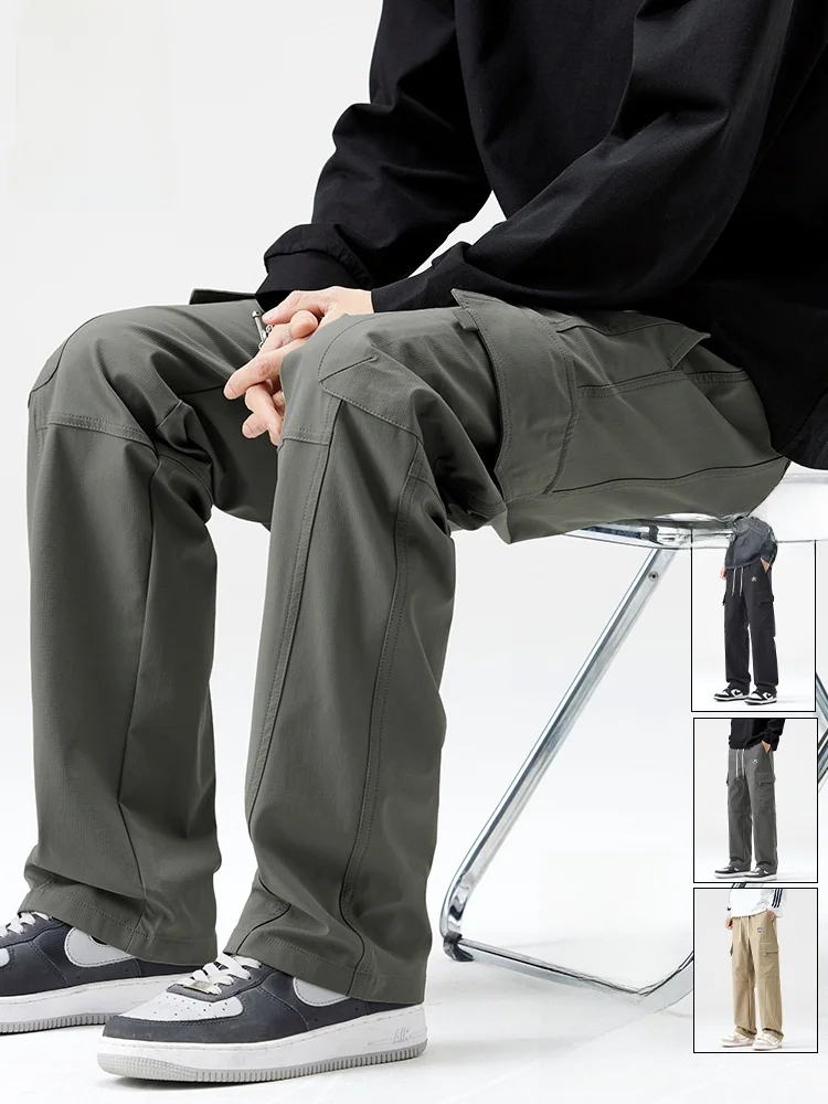 

Мужские повседневные брюки Paul Frank в американском уличном стиле, свободные, прямые, широкие, осенние, трендовые, брендовые