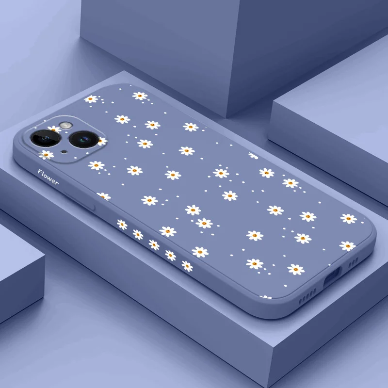 Floral Daisies Phone Case For iPhone 17 17 Air 16 15 14 13 12 11 X XR XS Plus Pro Max Mini Silicone Cover