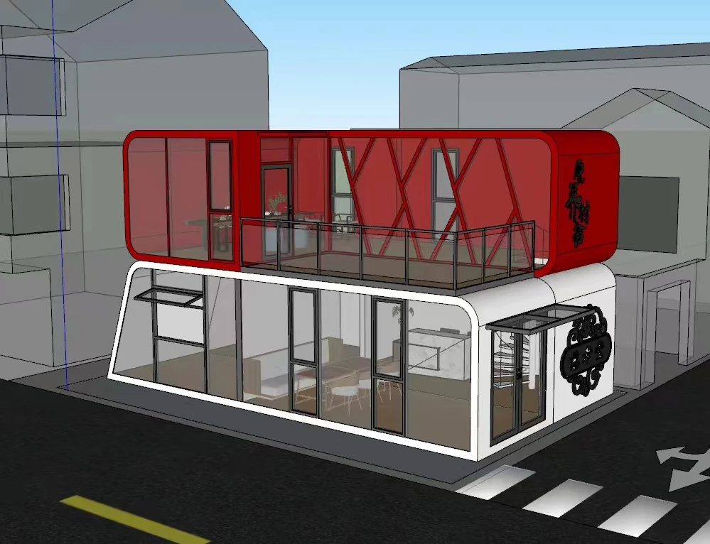 Móvel Prefab Capsule Cabin, casa recipiente, casa edifício modular, espaço casa, fábrica