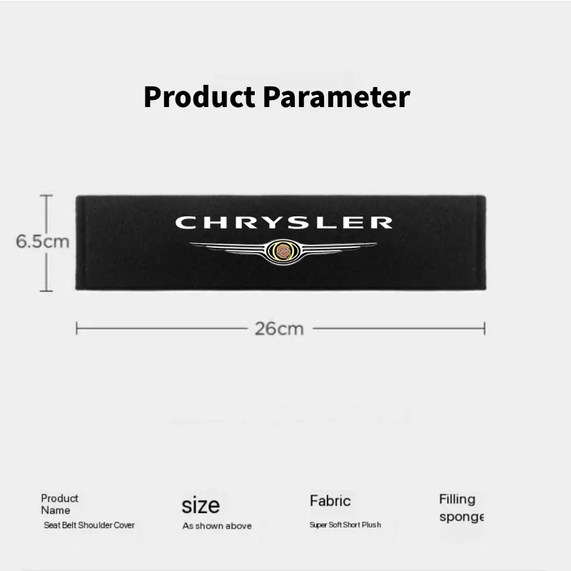2Pcs Car Seat Belt Cover Shoulder Protect Belt Pad Case for Chrysler 300 300C PT Cruiser Voyager Sebring Auto Accessories