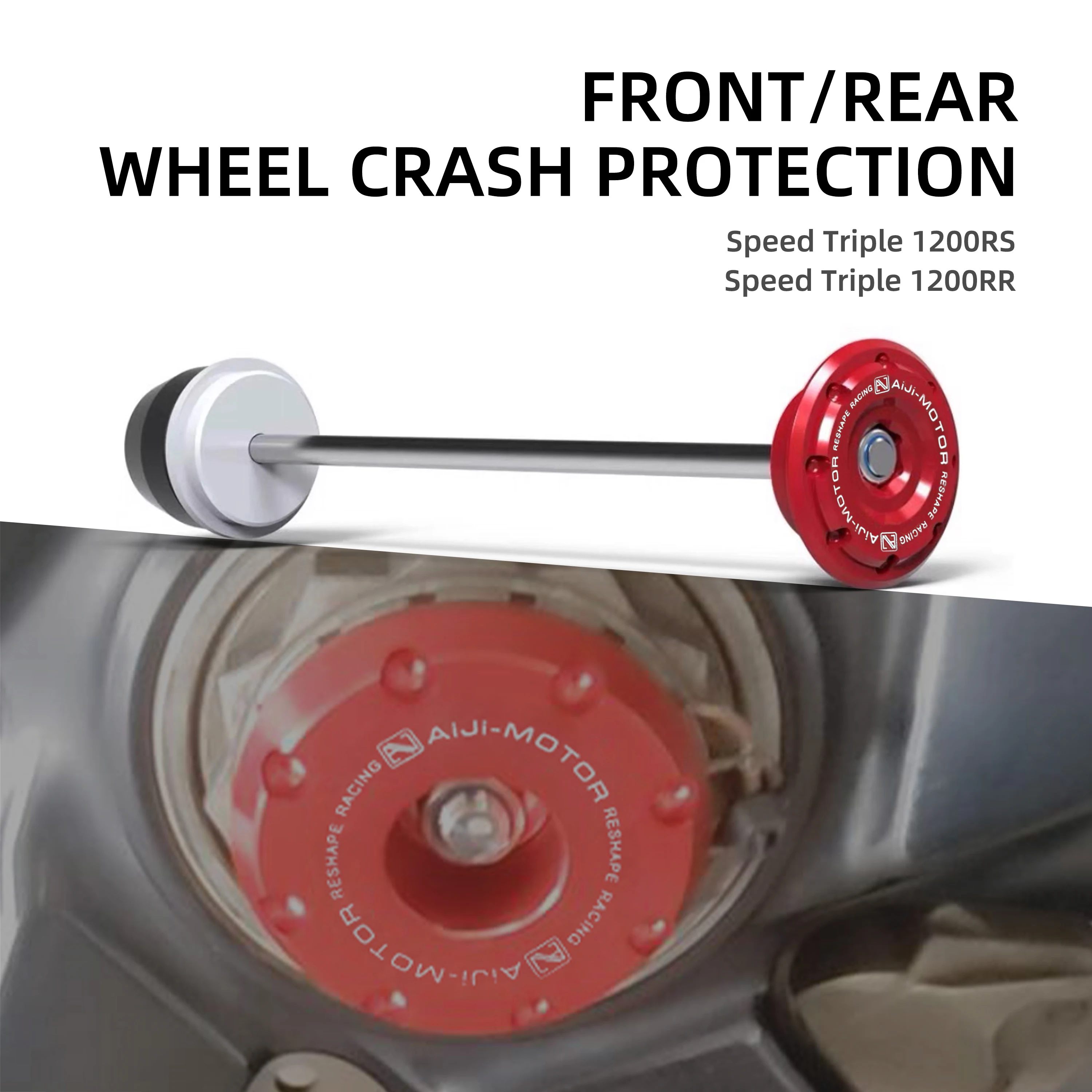 

For Speed Triple 1200RS/1200RR Motorcycle Front Rear Wheel Axle Fork Crash Sliders Falling Protection