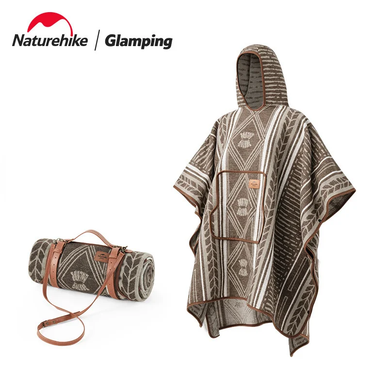 Naturehike 2022 New Outdoor Camping Wearable Wool Shawl Comfortable Warm Wool Blanket Shawl Multifunctional Warm Blanket Quilt