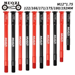 MUQZI MTB Thru Axle Road Bike 12mm Hub Thru Axle 12x100 12x142 12x148 Hub Skewers M12x1.75 122 166 171 175 180 192mm