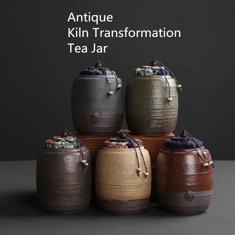 

Mini Sealed Pu'er Dried Fruit Storage Jar Portable Travel Tea Storage Box Tank Container Chinese Style Retro Ceramic Tea Caddy