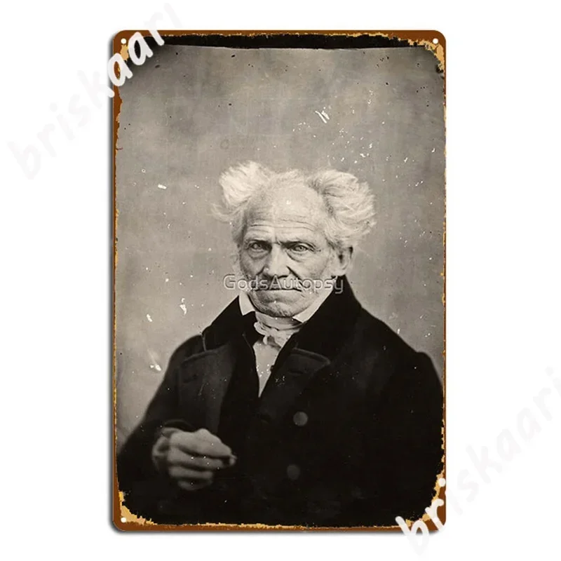 Arthur Schopenhauer Portrait Metal Signs Club Home Home Retro Wall Plaque Metal Posters