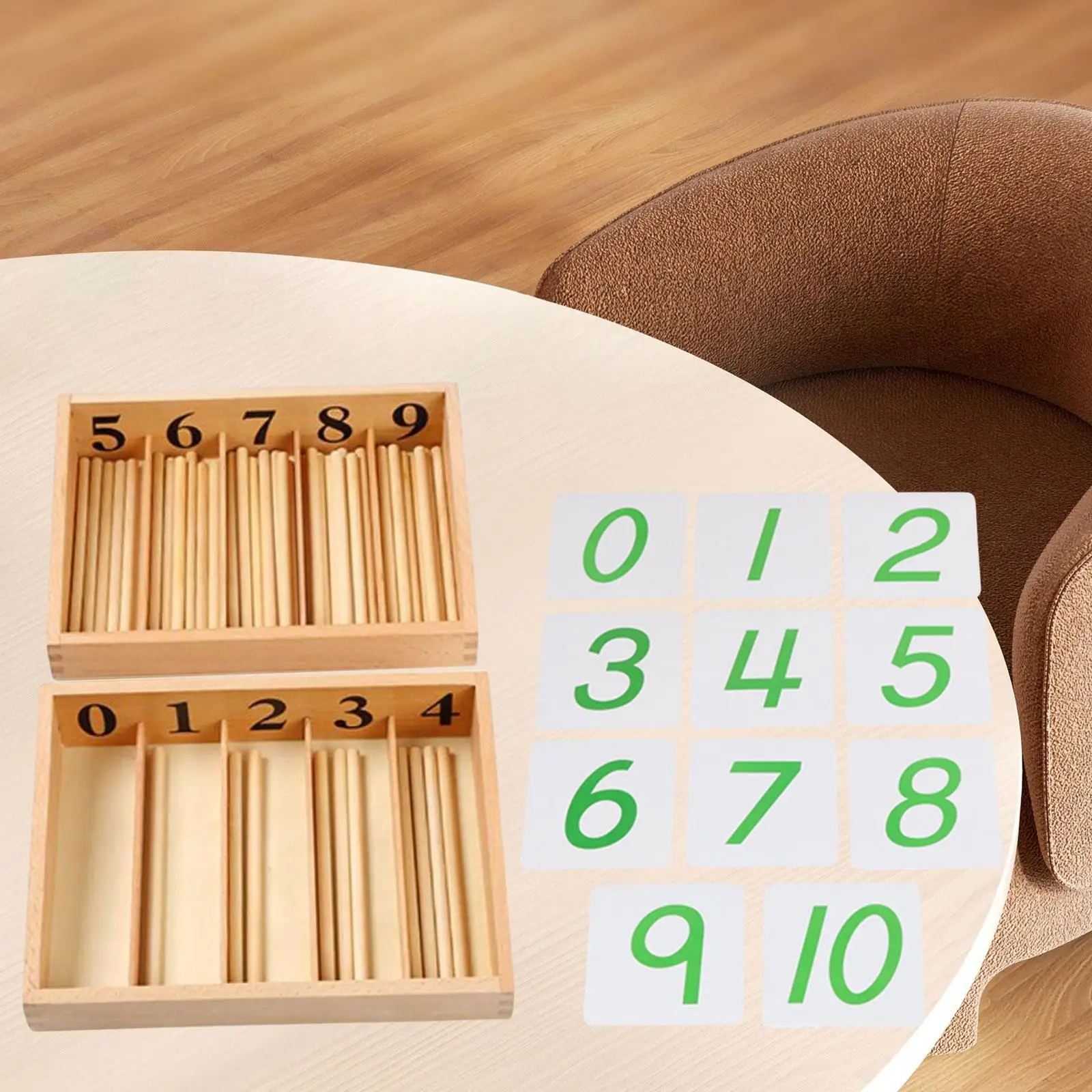 Montessori Spindle Box Kids Early Development Educational Toys Counting Sticks Mathematical Toy Maths Toys for 3 Years Old