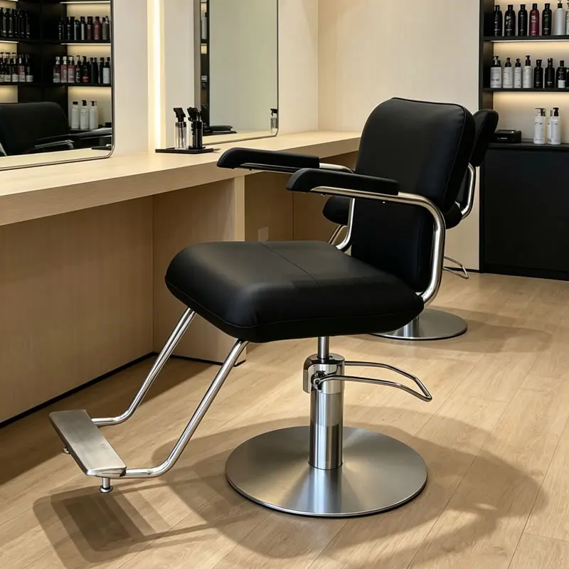 Makeup Professional Waiting Barber Chair Swivel Facial Cosmetic Barber Chair Stylist Taburete Con Ruedas Commercial Furniture