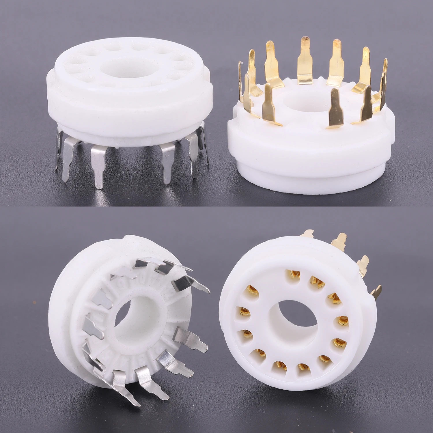 B12cチューブソケットバルブベース、オーディオ用電源ランプジャック、6hf5、6c10、6ge5、8gu7、8ac9、9mn8、6ea4、50ca10、6ca10、6ca10、12ピン、4個