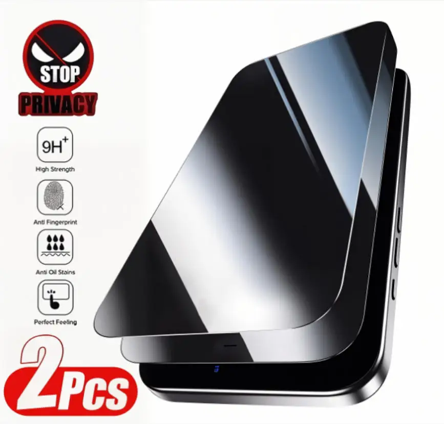 2er-Pack Anti-Spionage Vollbild-Displayschutzfolie für iPhone 17 16 15 14 Pro Max Air 17e 16e 14 15 16 Plus 13 12 11 Pro Mattiert