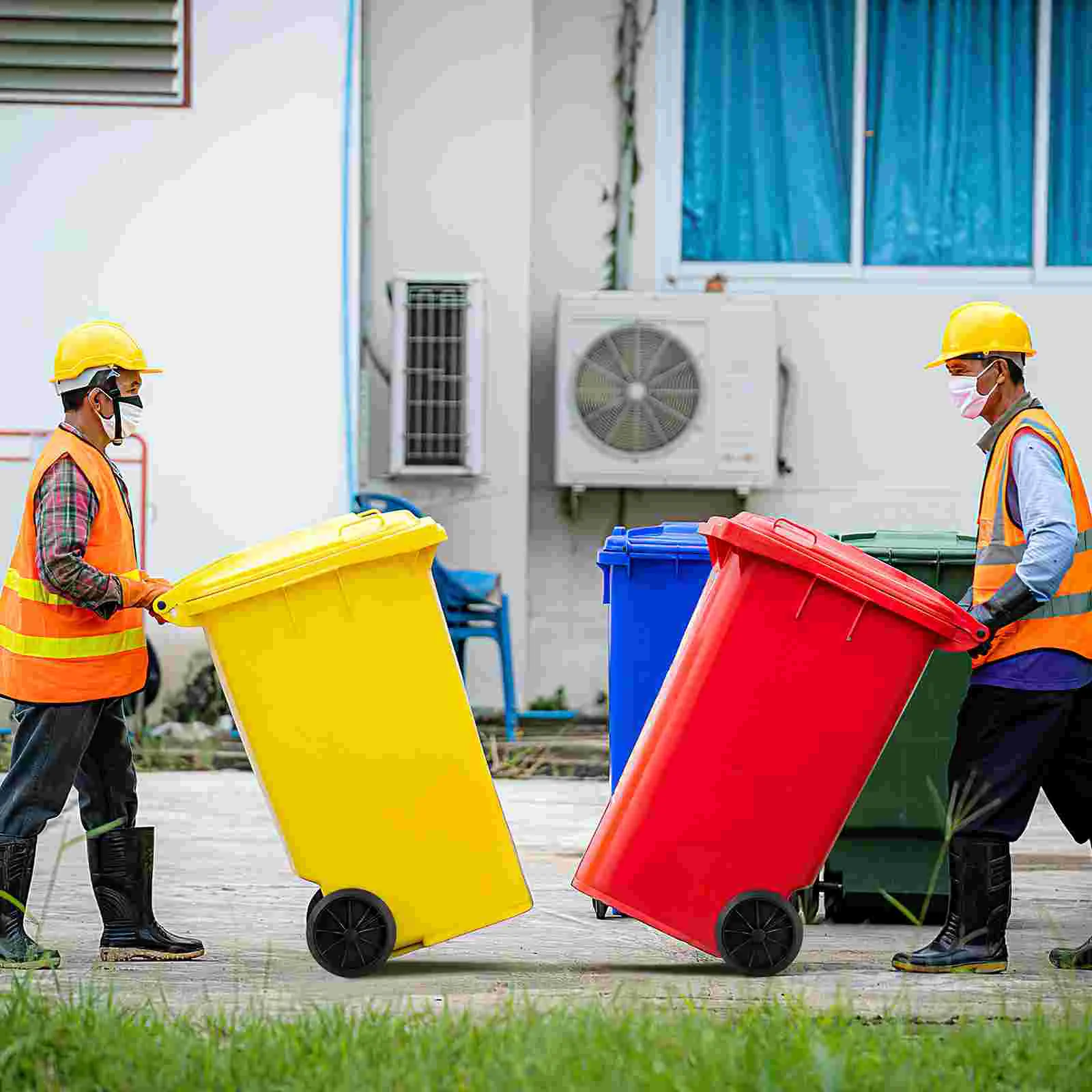 2 Small Rubber Wheels 48cm Hollow Axle Plastic Garbage Can Accessories Easy Install Quiet Maneuver Efficient Waste