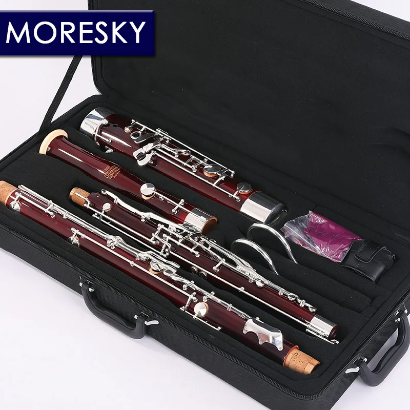MORESKY Professional C Tone Bassoon Cupronickel Silver Key Maple Body Bassoon BS626