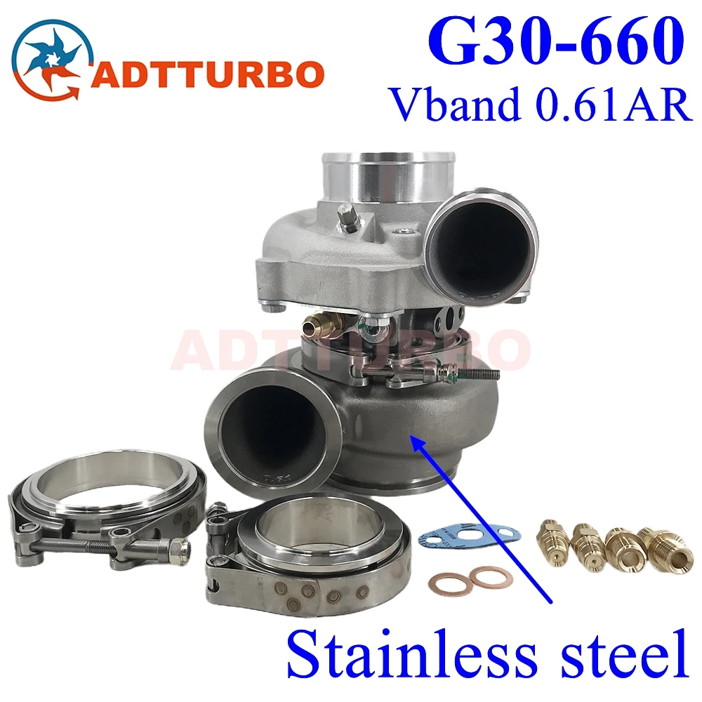 G30-660 G-Series 54mm 0.61AR V-Band G30 660 880704-5002s 880704-5003s 880693-5001s 350-660HP 2.0L-3.5L  Ceramic Ball Bearing