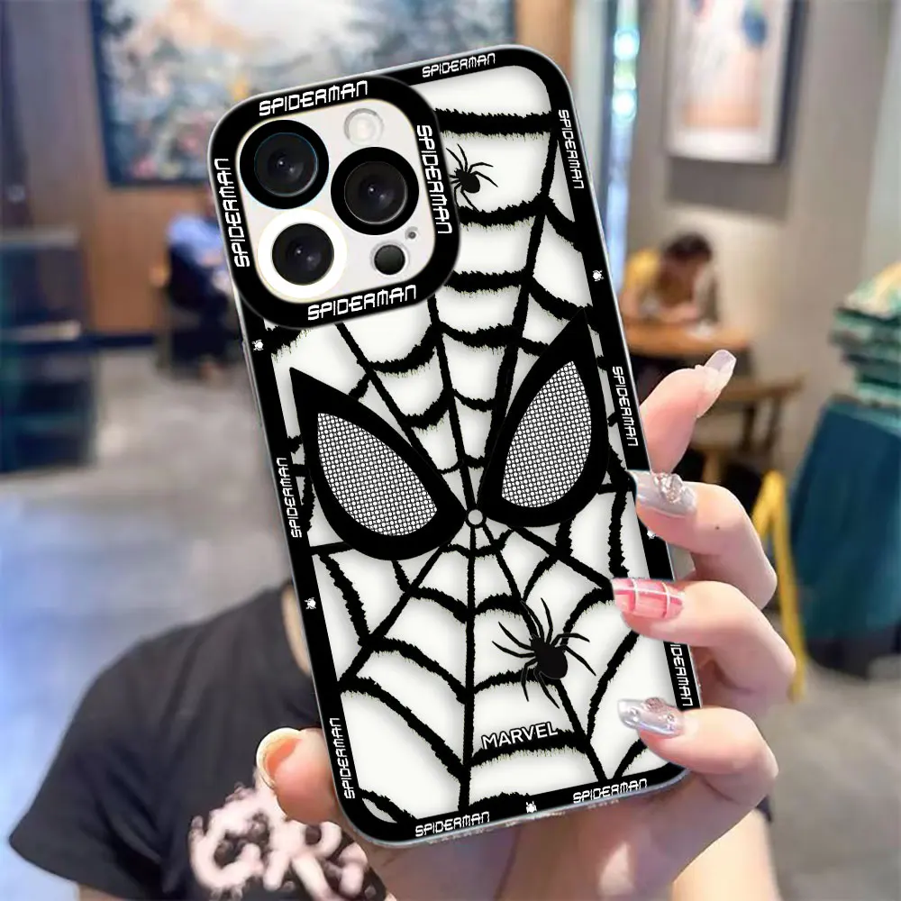 الرجل العنكبوت الرجل الحديدي مارفل جراب هاتف ل REALME 5 6 7 7I 8 8I 9 9I 10 12 C75 C71 C67 C65 C63 C55 C53 C35 C33 C30 واضح